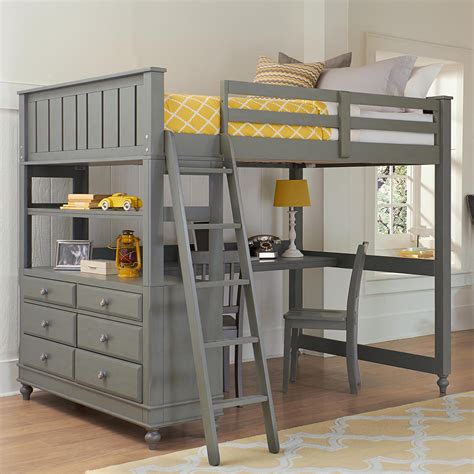 loft bed with desk and storage stairs|full bed loft with desk.